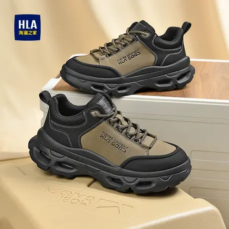 HLA/海澜之家男鞋新款秋季高街时尚户外工装鞋百搭耐磨厚底休闲鞋商品大图