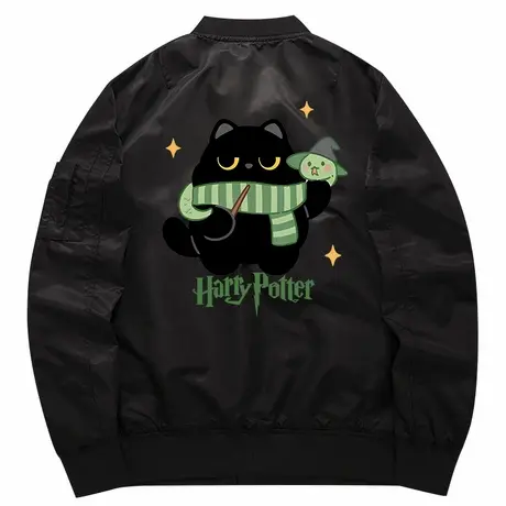 秀洛哈利波特联名卡通小黑猫印花周边飞行服夹克商品大图
