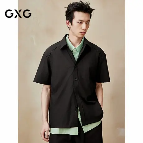 GXG男装 工装分割休闲衬衫通勤短袖薄外套25年夏季新品G25X232039图片