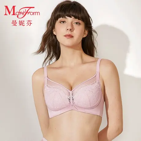 曼妮芬软钢圈轻薄调整文胸大杯内衣大胸显小女士舒适胸罩20812138商品大图