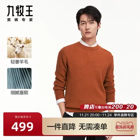 [时尚毛衫]九牧王男装羊毛衫2023秋冬新款时尚百搭多色圆领毛衣图片