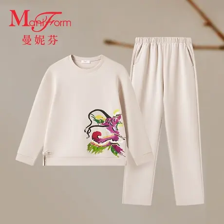宋茜同款曼妮芬休闲舒适家居上衣棉质家居服女年服龙纹起居服套装商品大图