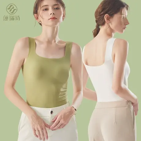背心小吊带女文胸一体式抹胸内搭带胸垫打底美背内衣夏季外穿上衣商品大图