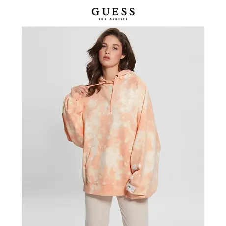 【38上新季】GUESSBANKSY20女士扎染渐变连帽套头休闲卫衣商品大图