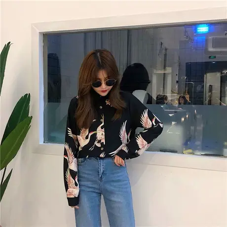 雪纺衬衫女韩版2021春装新款很仙的长袖洋气衬衣设计感小众上衣潮商品大图