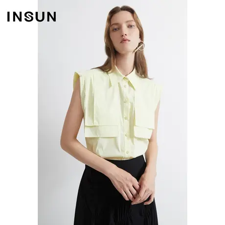 INSUN恩裳夏季贴袋工装风棉质衬衫图片