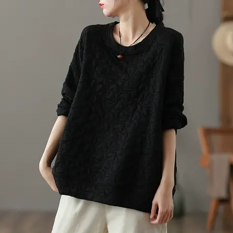 dza 纯色全棉爱心休闲卫衣女士秋季新款长袖外套短款圆领显瘦上衣图片