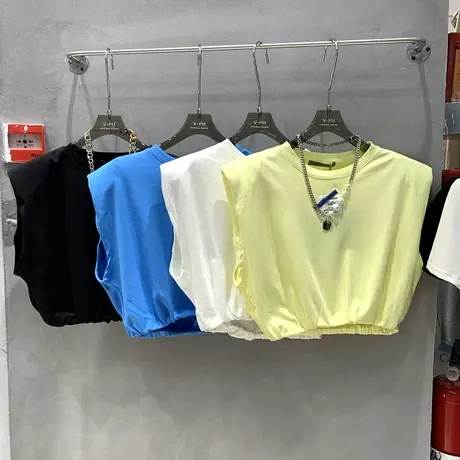 无袖t恤女2021夏季新款韩版ins潮纯色宽松百搭坎肩背心外穿上衣服商品大图