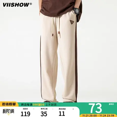 VIISHOW运动裤男薄款黑色宽松束脚裤休闲长裤潮牌夏季男士卫裤男商品大图