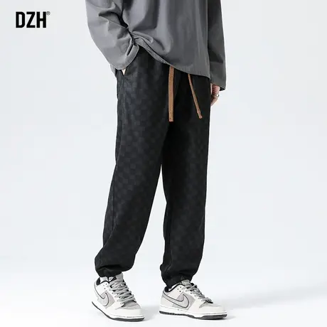 男士复古格子裤男裤春夏款休闲裤子潮牌男2023新款运动束脚裤男款商品大图