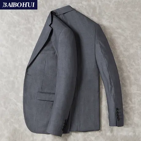 春秋季休闲西装外套男士单件上衣韩版修身商务灰色职业正装小西服商品大图