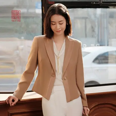 EP雅莹高端系列 优雅绵羊毛翻领戗驳领西装外套2023新款1105A商品大图