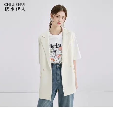 秋水伊人气质通勤翻驳领西装马甲2024春季新款女宽松休闲百搭上衣图片