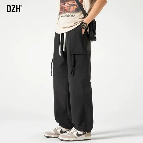 男士黑色美式工装裤男春秋款2024新款痞帅机能裤子休闲长裤直筒裤商品大图