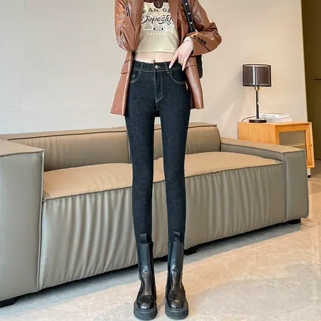 紧身牛仔裤女春秋2024年新款高腰修身弹力显瘦百搭铅笔小脚裤潮商品大图