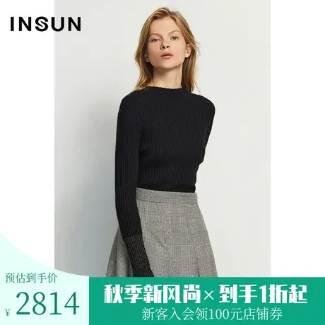 恩裳商场同款春季时尚简约纯羊绒内搭毛衫修身时尚毛针织衫女图片