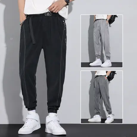 夏季春秋款高级加肥加大码痞帅牛仔裤男士束脚宽松休闲男裤子潮牌图片