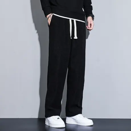 运动裤男黑色垂感男款秋季卫裤直筒裤男生裤子男士男裤休闲裤长裤商品大图