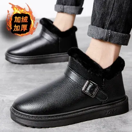 雨鞋男鞋冬季加绒加厚钓鱼厨师厨房防滑棉靴子男士防水鞋短筒雨靴商品大图