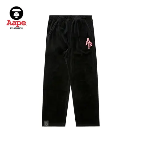 Aape旗舰店女装字母立体刺绣印花休闲绒面卫裤长裤6927XXJ图片
