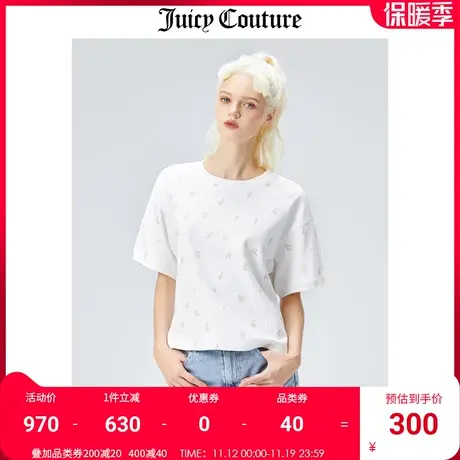 Juicy Couture橘滋2023新款柠檬小布丁印花女T恤商品大图