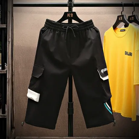 15岁初高中学生13青少年男孩七分裤12中大童休闲宽松夏季薄款裤子商品大图