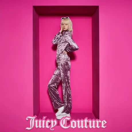 Juicy Couture橘滋23新款经典奢华银钻丝绒女休闲裤商品大图