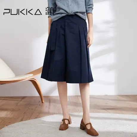 蒲PUKKA 女装纯棉休闲裤2023春装新款设计感时尚裙裤春商场同款商品大图