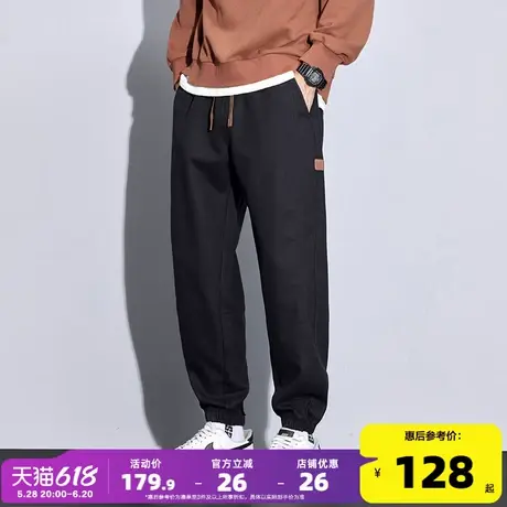 唐狮纯色百搭宽松束脚休闲裤男2025春夏新款简约运动哈伦长裤子GT商品大图