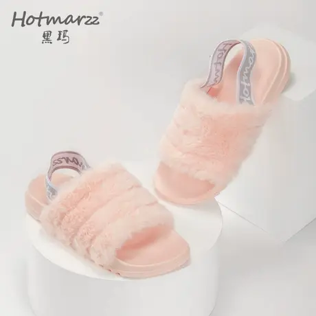 hotmarzz/黑玛厚底网红毛毛拖鞋女外穿秋冬室内ins潮居家防滑拖鞋商品大图