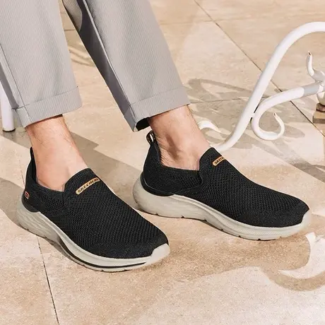 Skechers斯凯奇2025新款夏男健步鞋厚底缓震休闲运动鞋跑步鞋透气商品大图
