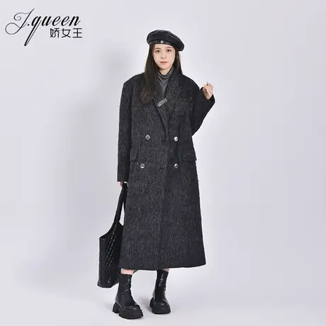 毛呢西装大衣女秋冬季新款气质时尚赫本风高级感宽松长款西服外套图片