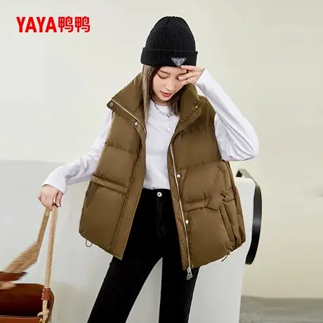鸭鸭正品羽绒服马甲女2023秋冬新款立领韩版宽松短款休闲马夹百搭商品大图