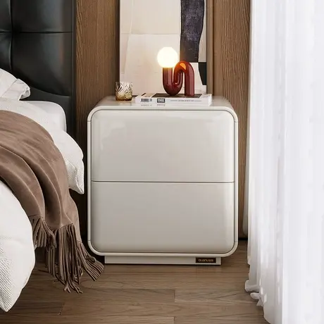 政府补贴全友家居奶油风床头柜家用卧室轻奢高级感收纳柜商品大图