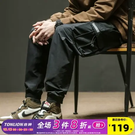 唐狮2023新款春秋休闲裤男束脚宽松工装裤子运动裤潮牌图片