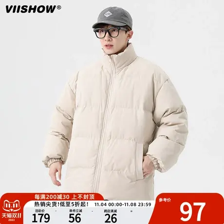 VIISHOW美式双面穿羽绒棉服男士面包服潮牌宽松棉衣冬季加厚外套商品大图