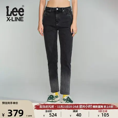 Lee23新品经典款423标准高腰五袋款女牛仔裤黑灰色LWB100423商品大图