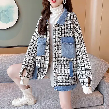 外套女春秋季2024年新款春装女士宽松洋气牛仔短外套女装百搭爆款图片