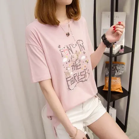 2025年新款韩版新款圆领内搭打底短袖t恤女宽松纯棉百搭上衣ins潮商品大图