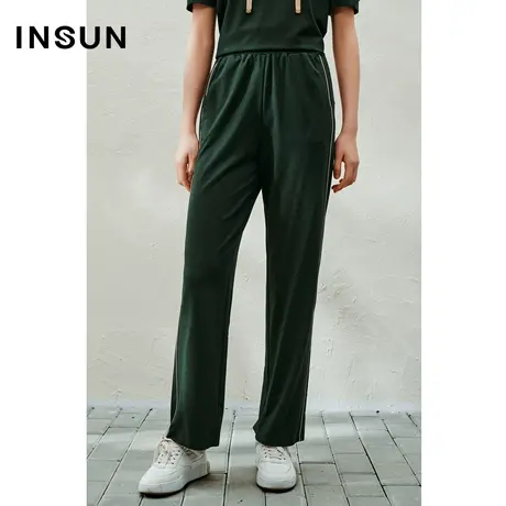 INSUN恩裳奥莱2023夏季闪纱休闲裤耐磨不易皱阔腿裤商品大图