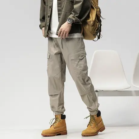 宽松工装裤百搭裤子男款夏季多口袋裤子男夏季男裤休闲裤商品大图