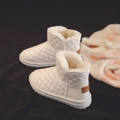 皮毛一体雪地靴女2024年新款短筒冬加绒加厚防水防滑抗寒面包棉鞋图片