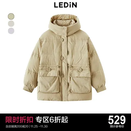 乐町甜美连帽羽绒服2022冬季新款泡芙羽绒C5ACC4L04图片