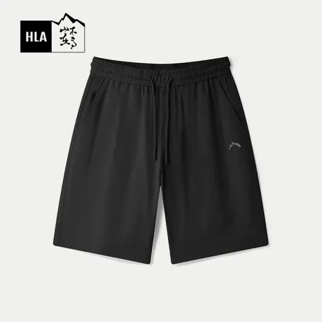 HLA/海澜之家循迹山不在高系列休闲中裤24春夏新款系带刺绣短裤男图片