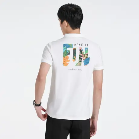 文艺polo衫短袖男士夏季ins潮牌美式时尚潮流花卉印花翻领上衣t恤商品大图