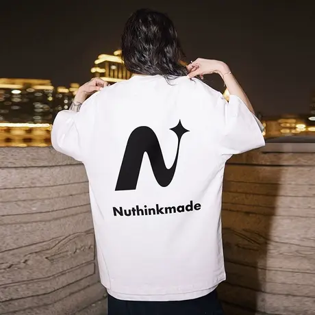 宽松大码美式潮牌vibe字母T恤男潮美潮高街情侣短袖夏季半袖上衣商品大图