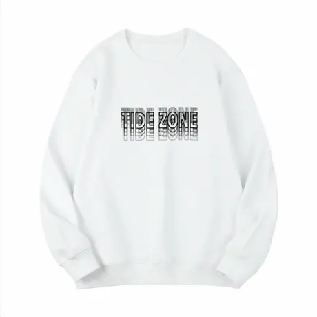 Ohlyah黑灰渐变字母印花2023秋新款卫衣男加肥加大码圆领新款胖子商品大图