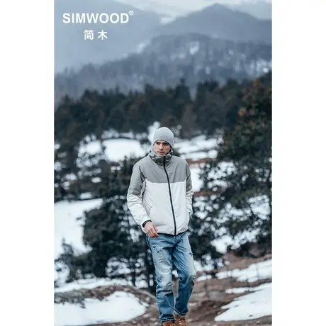 Simwood简木男装【宽松版型】三防户外风双拉链连帽男士夹克外套图片