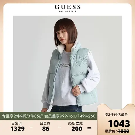 GUESS情侣款女士纯色棉服马甲-YM4W8897K商品大图