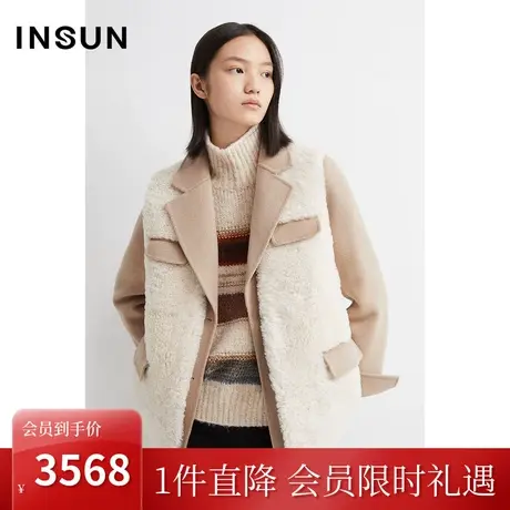 【裴蓓推荐】恩裳冬季绵羊毛H型两件套毛革外套皮草女商品大图